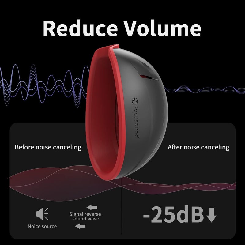 Focusound Pro Vocal Dampener - 25dB Noise Reduction Singing Dampener, Portable Voice Warm-Up Tool for Singers/Actors, Stress Relief Tool ​Studio-Grade Reusable Silicone Design with Travel Case - Image 5